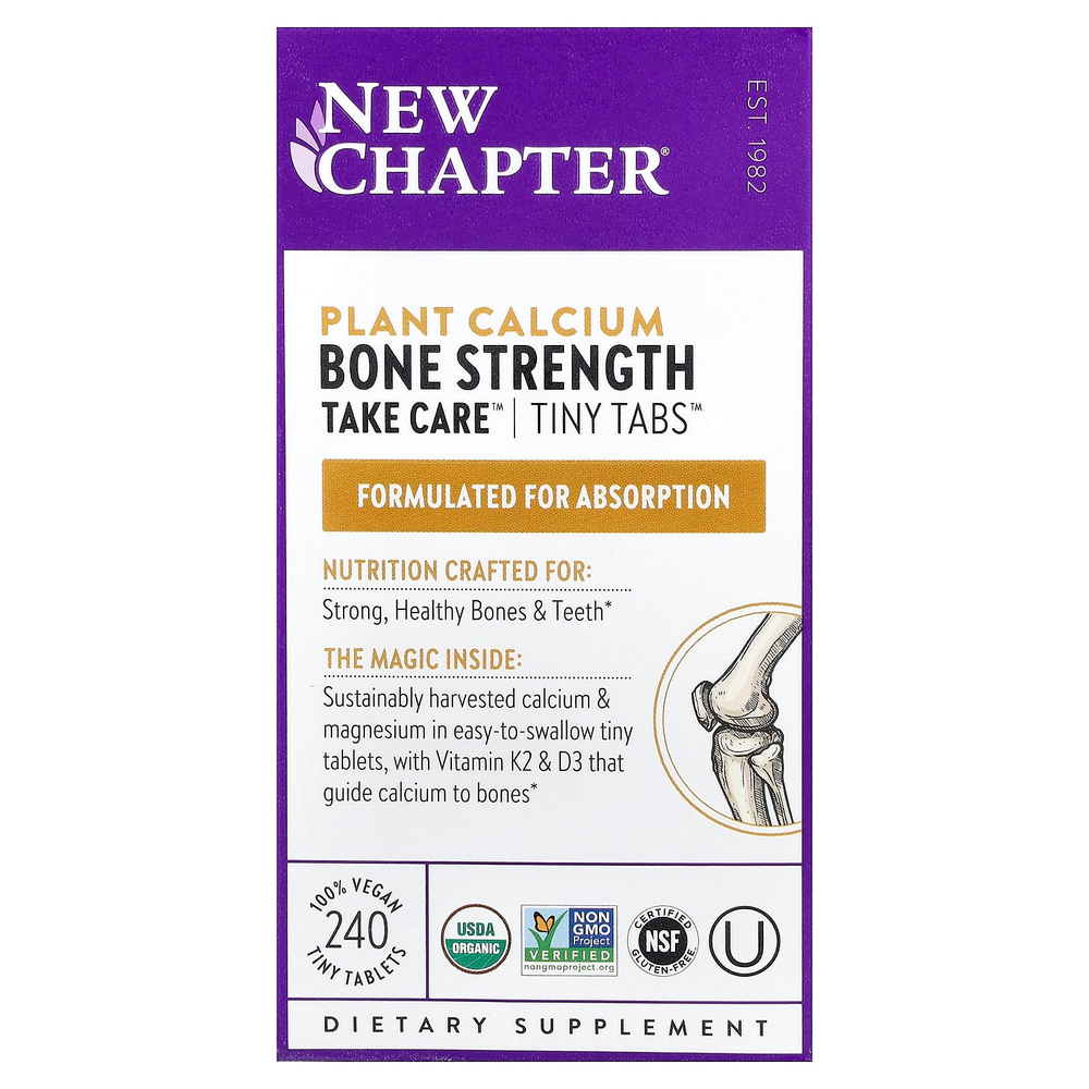 New Chapter, растительный кальций, Bone Strength Keep Care™, 240 веганских крошечных таблеток