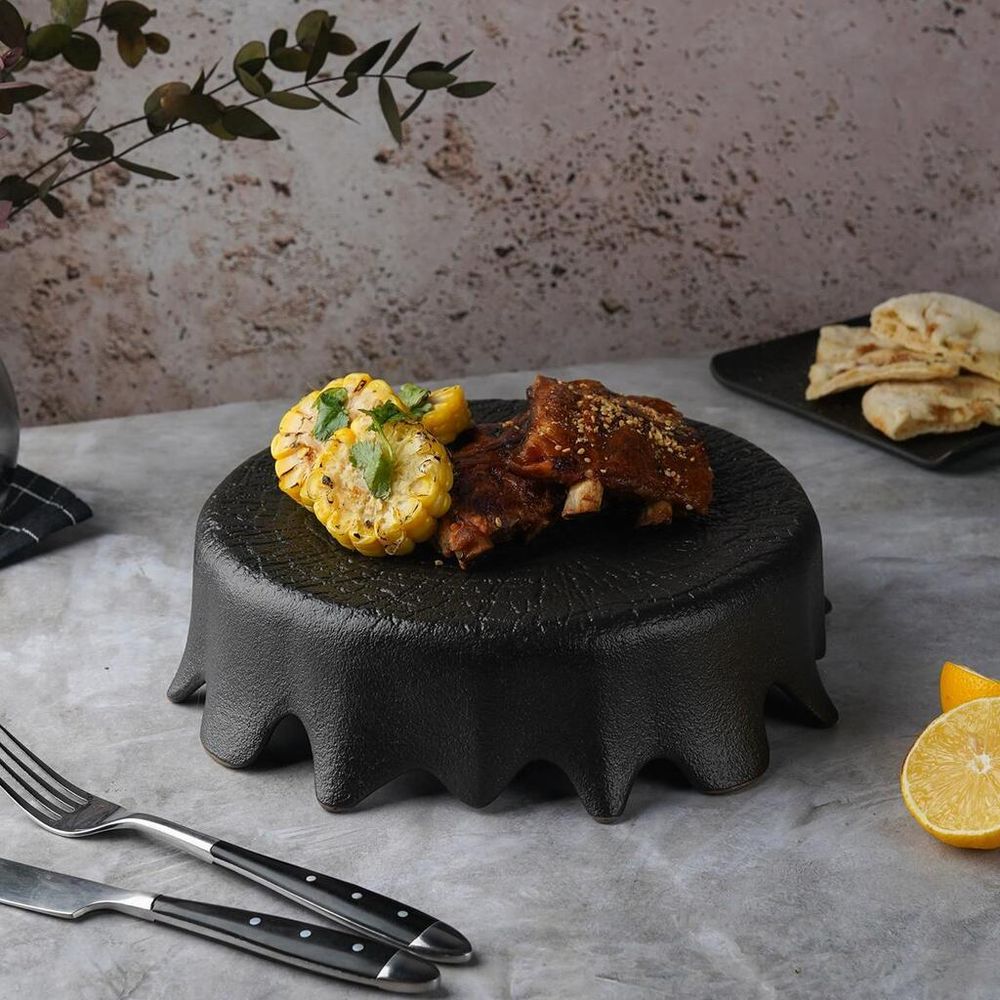 Блюдо круглое для подачи d 25 см h6,5 см Black Raw Wood P.L. Proff Cuisine [6]