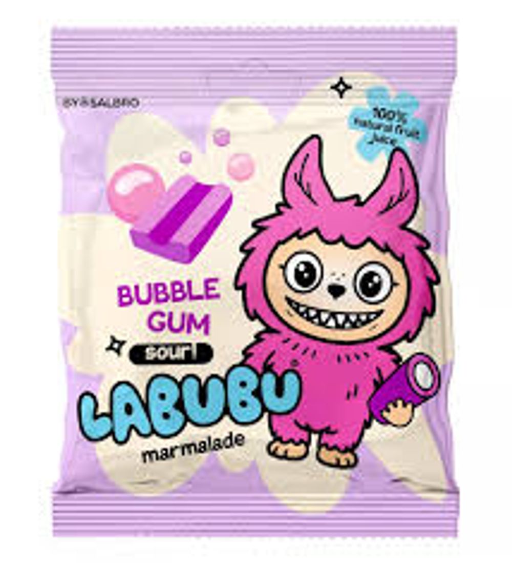 LABUBU PACK КУСОЧКИ КАРАНДАШ БАБЛ-ГАМ КИСЛЫЙ (45гр) 1/40шт.