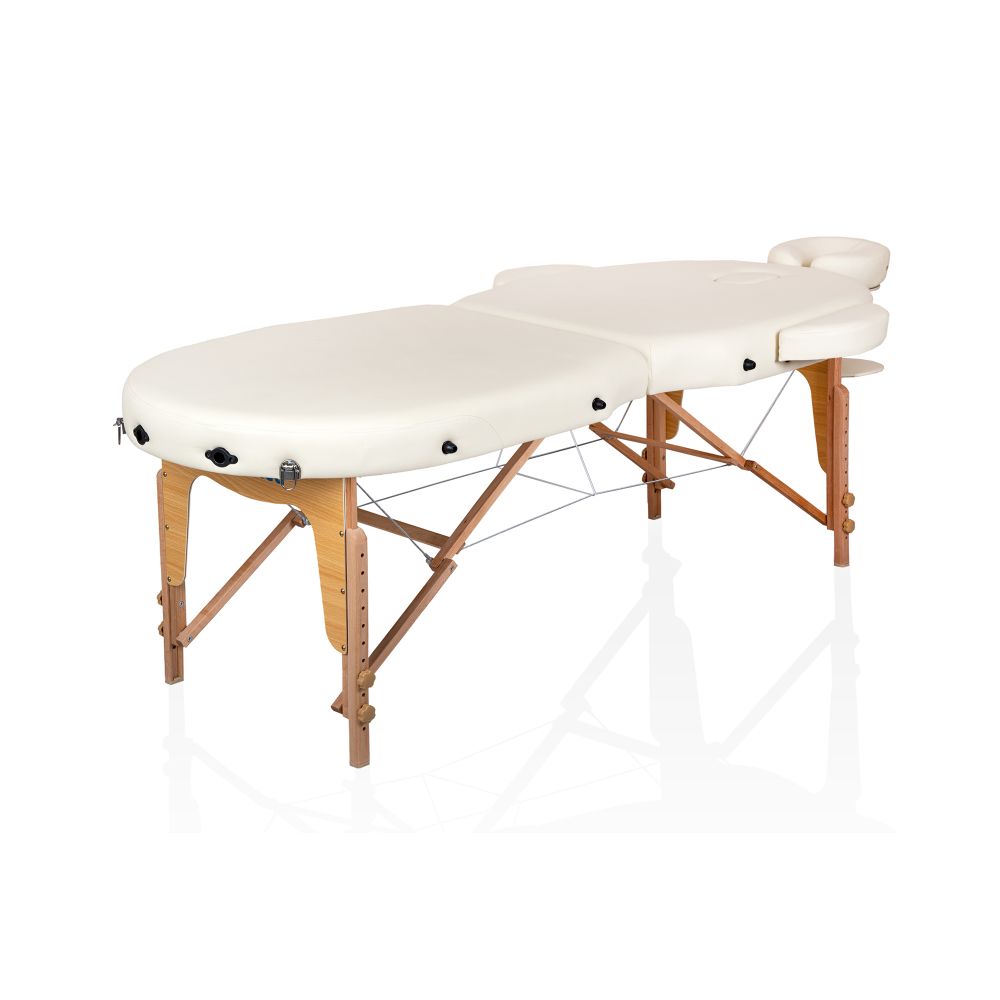 Массажный складной стол Mizomed Premium Oval 2 крем, черный