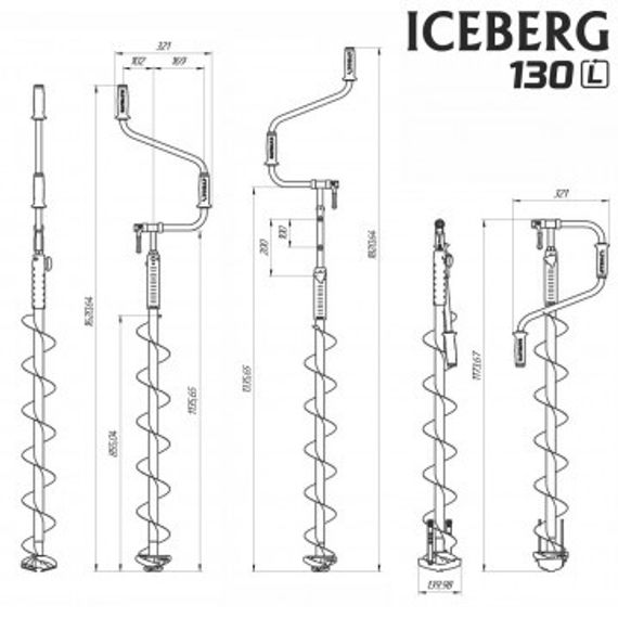 Ледобур Тонар ICEBERG-EURO 130 (L)-1300 v3.0 (левое вращение) LA-130LE