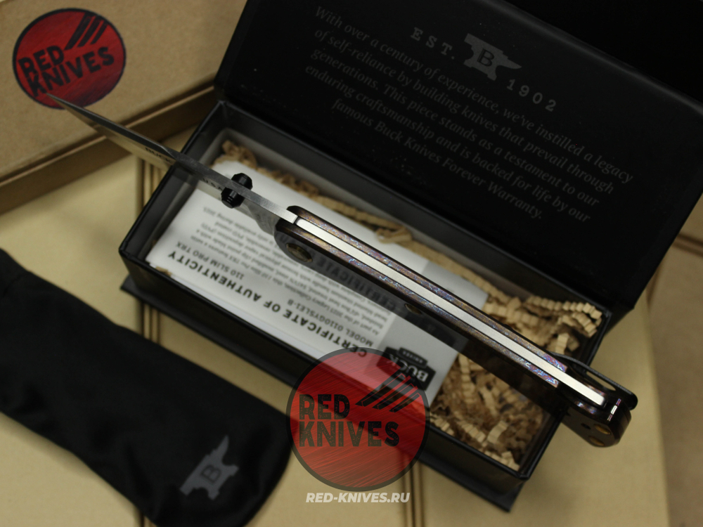 Нож Buck 110 Slim Pro TRX Titanium (Legacy Collection 2023) - желтый огненный титан