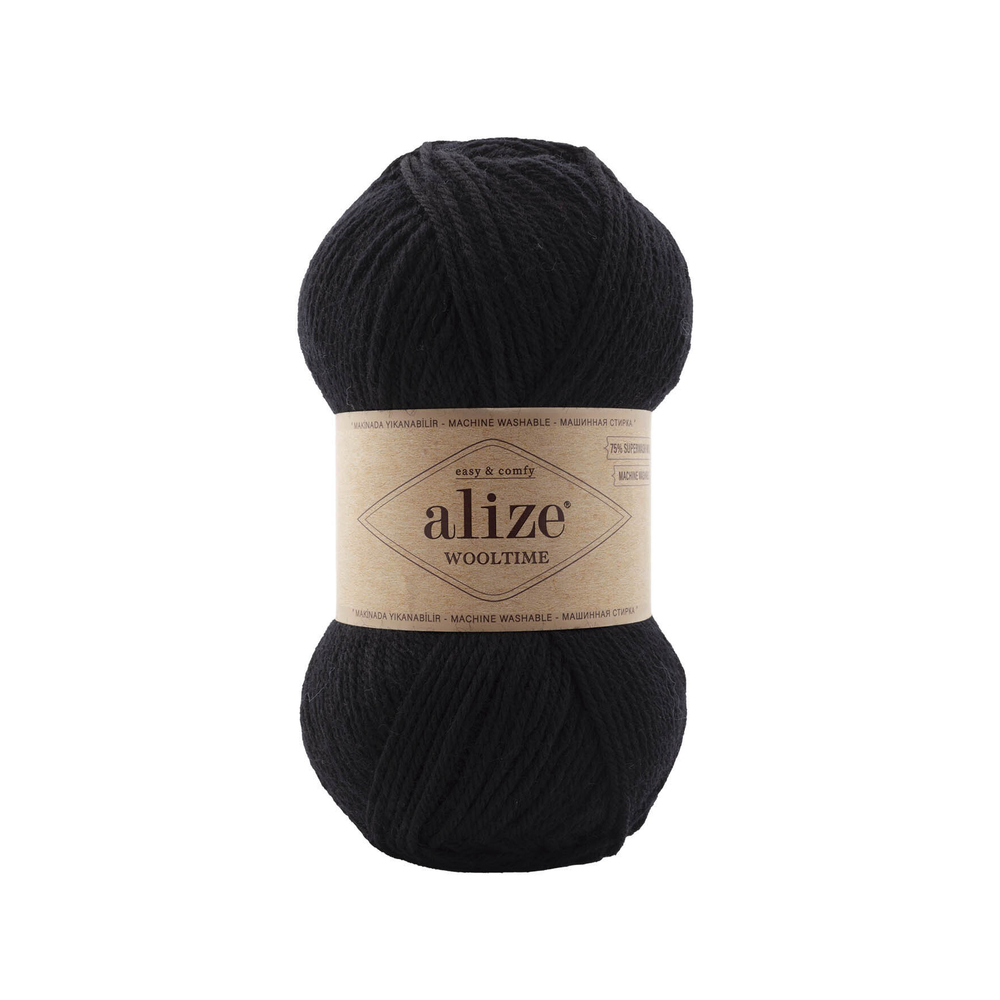 Пряжа "Wooltime" 60 Черный