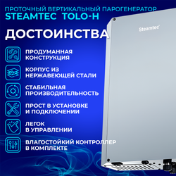 Steamtec TOLO H 90 - 9 кВт, вертикальный парогенератор, 220\380В (объем парной 8-11 м3)