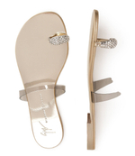 кожаное вьетнамки Giuseppe Zanotti - серебряный(I100004)