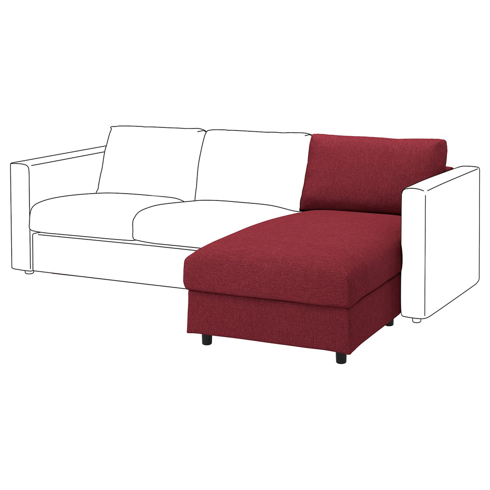 IKEA VIMLE  (ИКЕА ВИМЛЕ)  -  Чехол на секцию козетки - Лейде красный/коричневый
