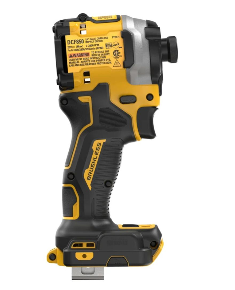 Аккумуляторный шуруповерт DEWALT DCF850N, 20 В, 206 Нм, 3800 уд/мин, без АКБ и ЗУ DCF850N-A9