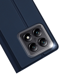Чехол книжка из PU кожи синего цвета от Dux Ducis для Xiaomi 14T, серия Skin Pro Series Case