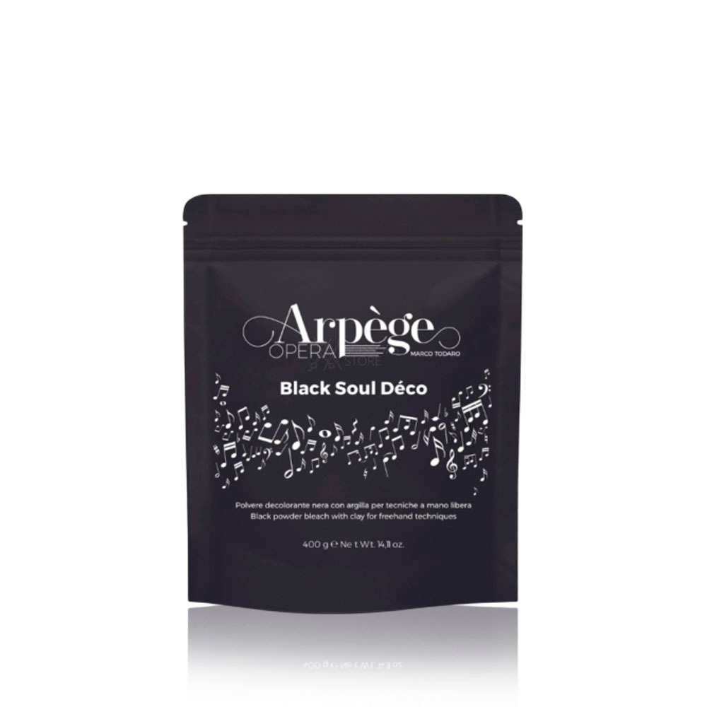 Чёрный порошок для открытых техник осветления до 6 тонов Emsibeth Arpege Opera Black Soul Deco