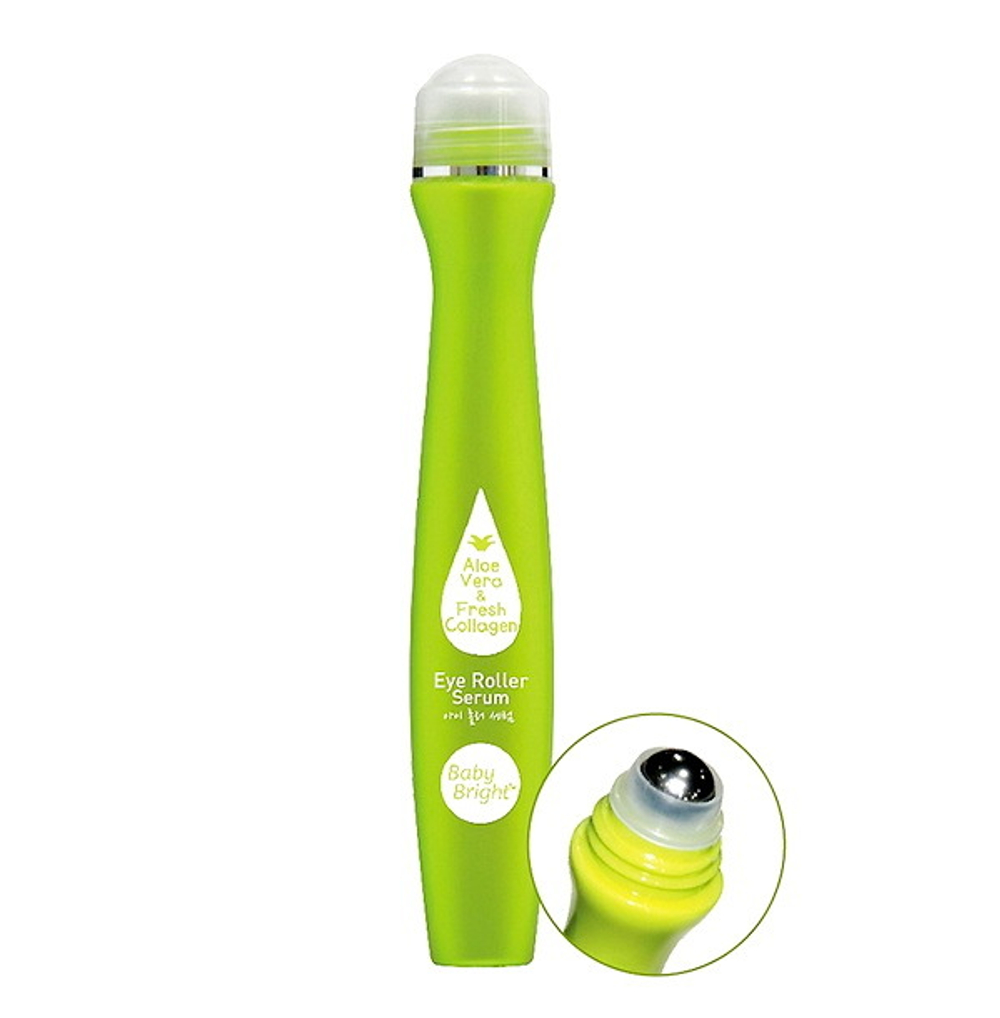Роллер для кожи вокруг глаз с алоэ вера и коллагеном Baby Bright Aloe Vera & Fresh Collagen Eye Roller Serum, 15 мл