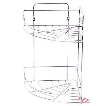 Полка для ванной 2-ярусная угловая Besser BS 0435D (29,5х22х33 см) из хромированной стали