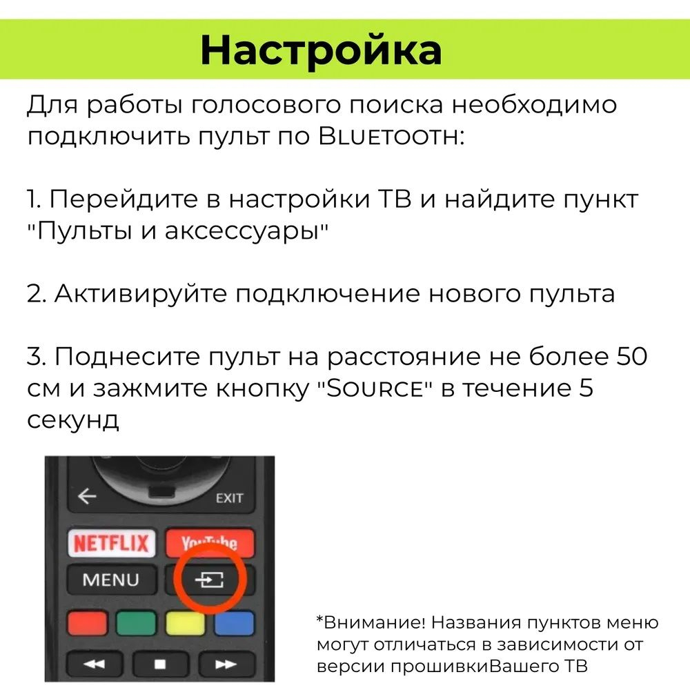 Пульт VS-V2 для телевизора Vestel, Toshiba, JVC, Telefunken, Hitachi с функцией голоса