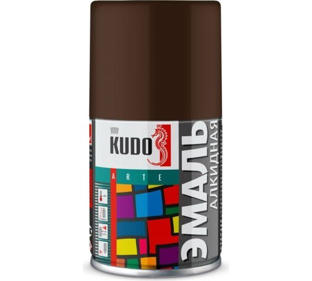 Эмаль универсальная черная матовая RAL-9005 KUDO, 140 мл