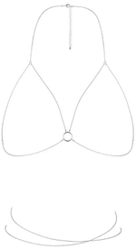 Серебристая упряжь-цепочка Magnifique Bra Chain (Цвет: серебристый)