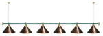 Лампа STARTBILLIARDS 6 пл. (плафоны золотые,штанга золотая,фурнитура золото)
