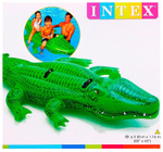 Надувная игрушка для плавания Крокодил 203х114 см Intex 58562, плот наездник матрас двухместный большой с ручками