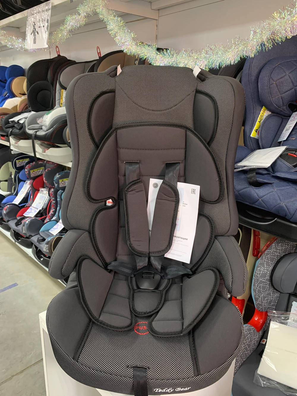 Автокресло 513 RF (Teddy Bear) ПК (01. GREY+BLACK DOT)