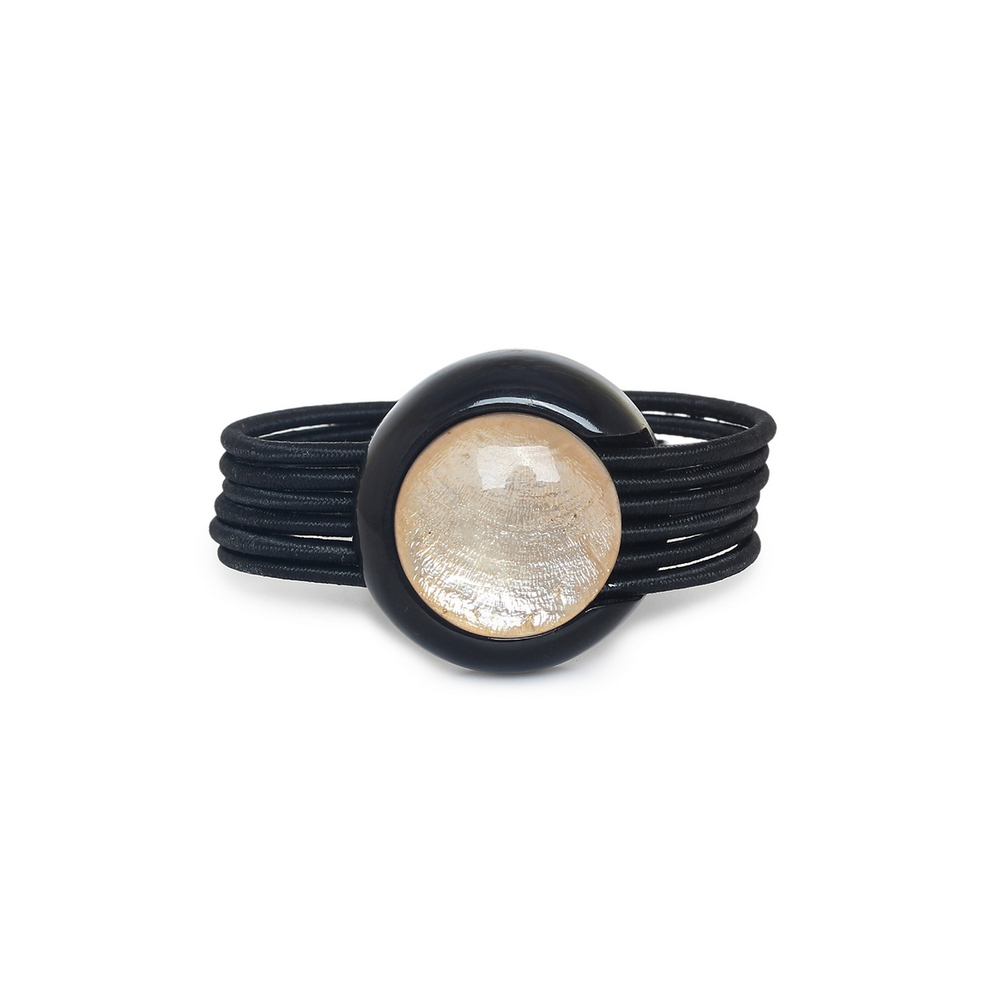 Браслет Nature Bijoux, Saint Honore, с рогом и ракушкой Capiz в смоле, NB26.1-13-44438 (черный)