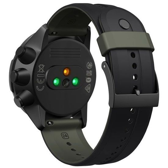 Ремешок 24 мм Elegant для Suunto 7, 9 Baro, Spartan Sport силиконовый двухцветный (черный болотный)