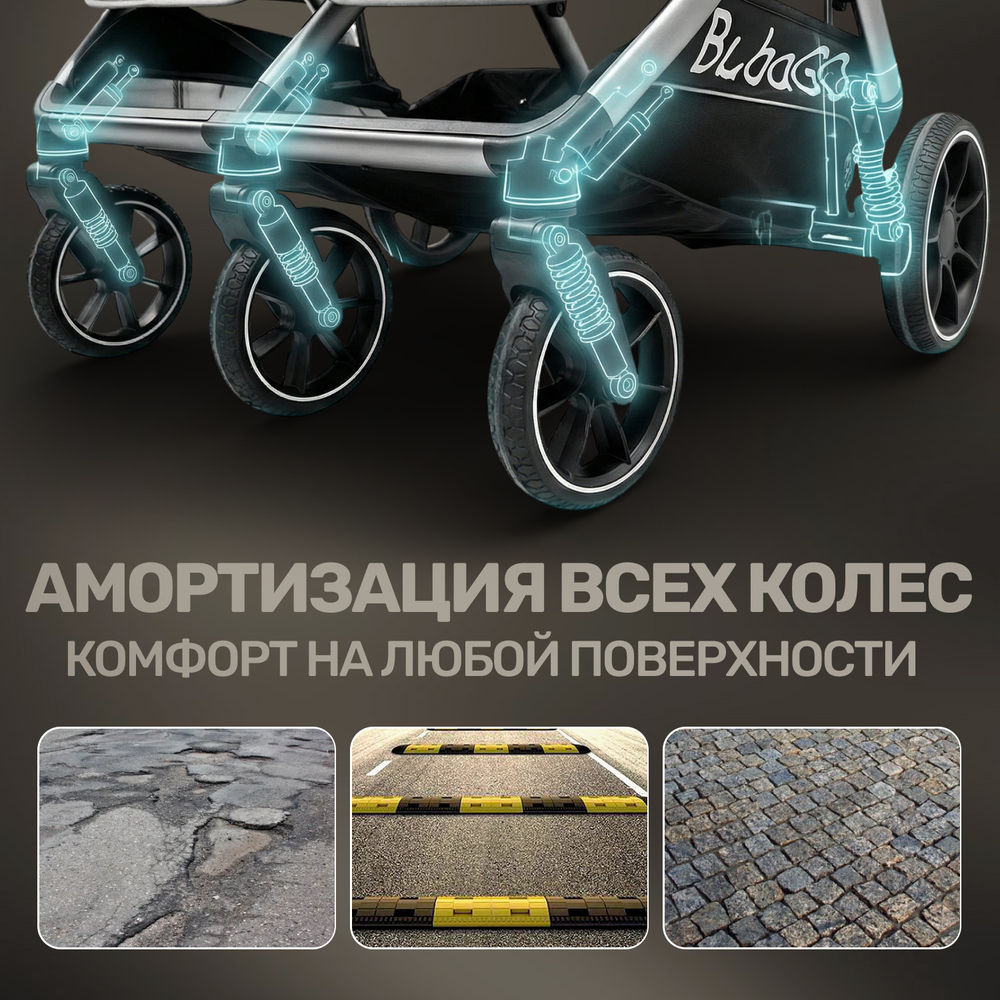 Прогулочная коляска для двойни BubaGO DUO X