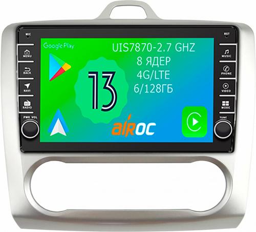 Магнитола для Ford Focus 2 2004-2011 (климат) - Airoc AB-1702A (кнопки и крутилки), Android 13, Быстрая, SIM-слот, CarPlay