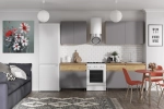 КВИК-СТЕП Кухня 2.0 м. Корпус - Дуб Крафт золотой К003  Фасад ЛДСП - Серый Шифер