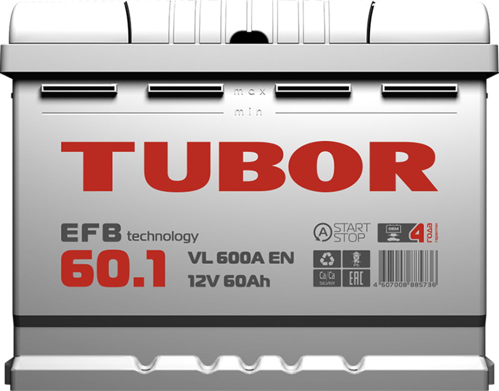 TUBOR EFB 6СТ-60 аккумулятор TUBOR EFB 6СТ-60 аккумулятор