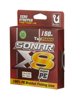 Плетеный шнур для рыбалки TauMANN Sonar PE X8 150m #0.4 (0.10mm) Light Green