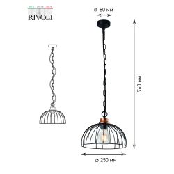 Светильник подвесной (подвес) Rivoli Agarola 1018-106 1 х Е27 40 Вт лофт - кантри | Rivoli