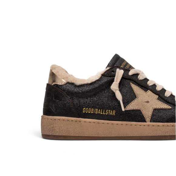 Women’s Ball Star Shearling in Dark Brown Metallic Finish With Light Star