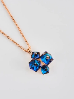 Подвеска-ромб Мираж с синими кубиками Swarovski