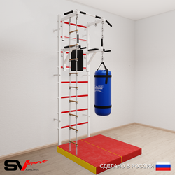 Шведская стенка Sv Sport 5727 (Турник стандарт/Брусья/Лестница/Цепь/Мешок 30кг/Мат 1м)