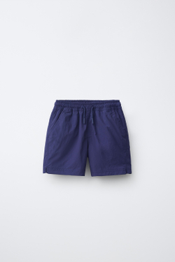 ZARA ОДНОТОННЫЕ НЕЙЛОНОВЫЕ ШОРТЫ, СИНИЙ