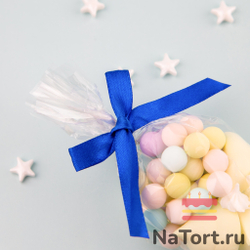 Твист лента с бантиком (синий, 8 см) 50 шт