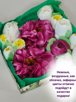 Зефирные тюльпаны и пионы на 1 сентября, со вкусом манго с пониженным содержанием сахара, зефирный букет ручной работы в подарок женщине, маме, коллеге