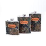 Фляжка "Следопыт" в оплетке из oxford camo pixel, 180 мл.