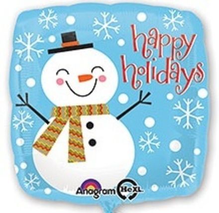 Квадрат "Снеговик Happy Holidays"
