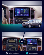 Магнитола для Toyota Land Cruiser 100, Lexus LX470 1998-2002 (кондиционер или климат внизу, рамка дерево) - Teyes CC3L монитор 9" IPS на Android 10, CarPlay, 4G SIM-слот