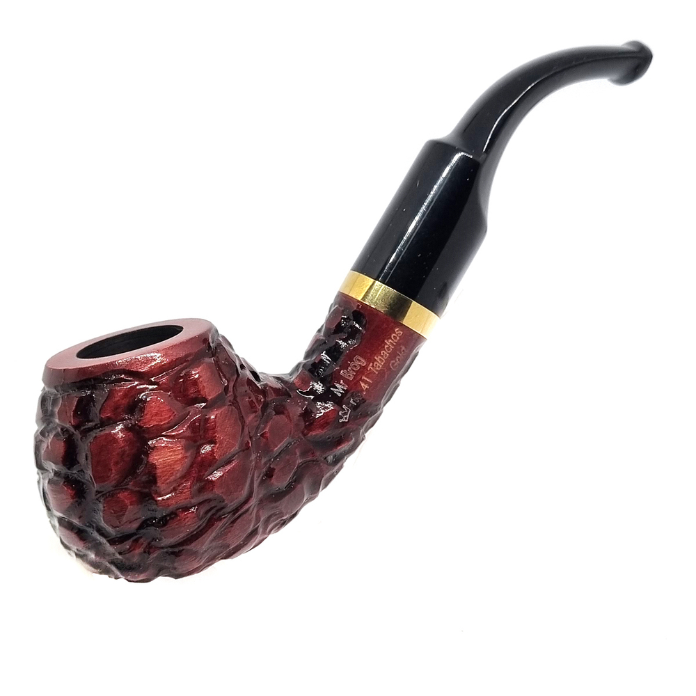 Трубка "Mr. Brog" №41 Tabachos Gold бордовый рустик (Фильтр, Груша)