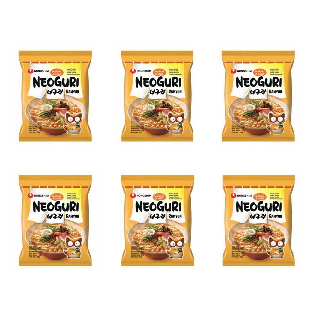 Лапша Nongshim Neoguri Mild c морепродуктами 120 г 6 шт
