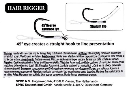 Крючки Gamakatsu POWERCARP HAIR RIGGER EYED HOOK разм. 08 10шт.