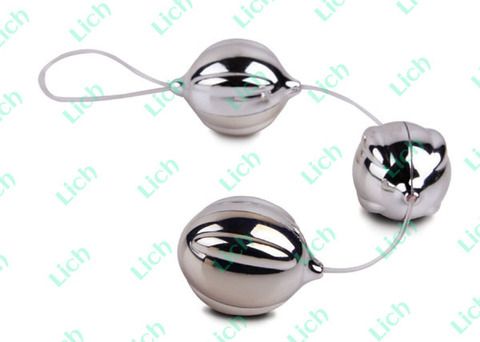 Серебристые вагинальные шарики ViBalls, 3.7 см
