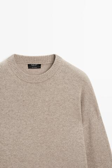 Massimo Dutti Джемпер оверсайз из 100% кашемира, кротово-коричневый