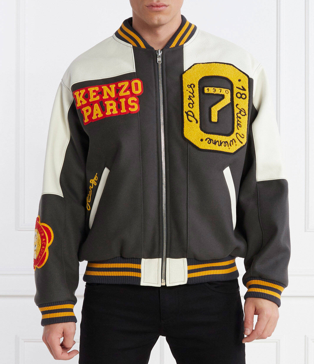 Кожаная куртка бомбер Kenzo - графитовый(FD65BL1409OH)