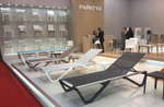 Шезлонг-лежак металлический PAPATYA Wave, белый, бирюзовый