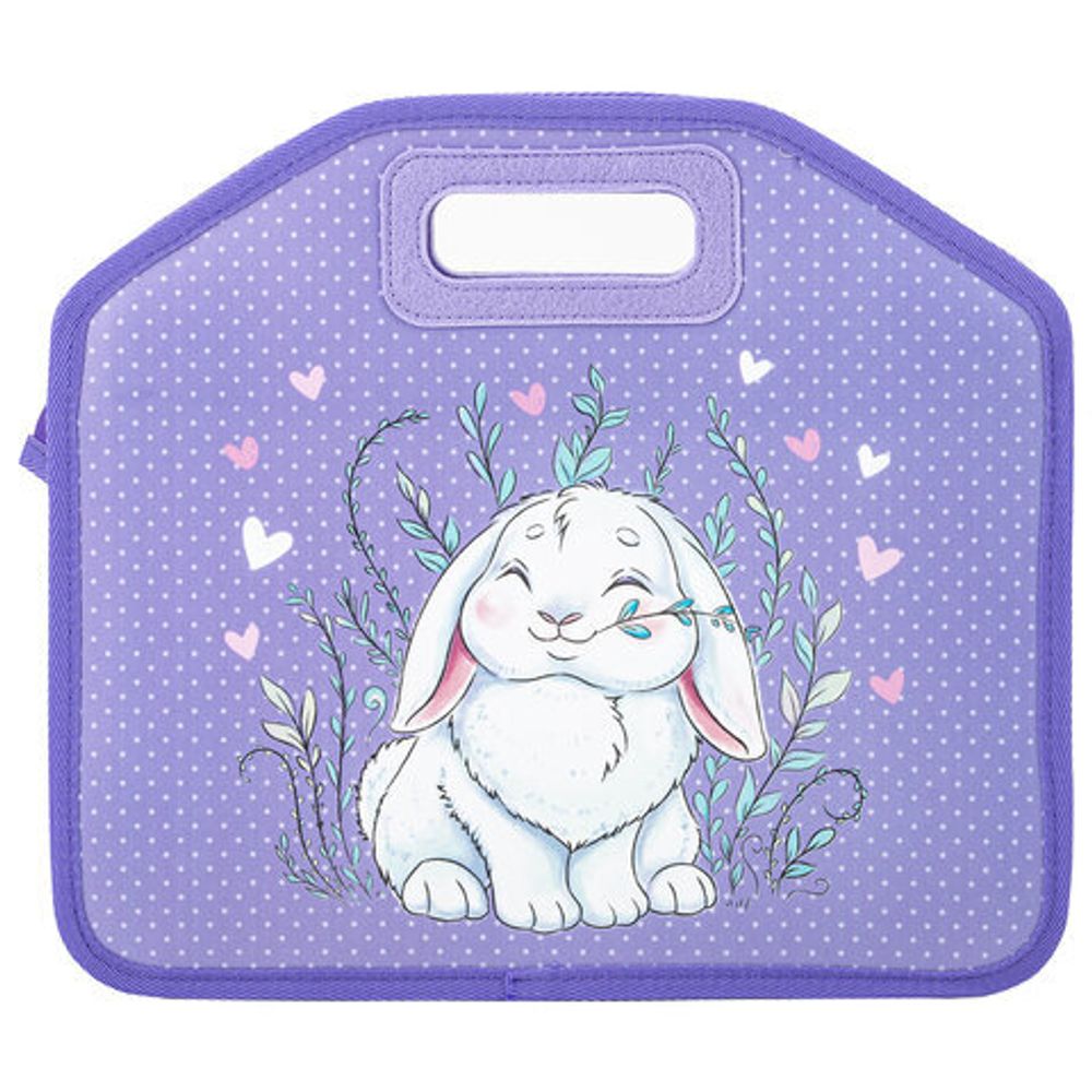 Папка-сумка ЮНЛАНДИЯ, 1 отделение, фетровые ручки, 34х30х11 см, "Little bunny", 270998