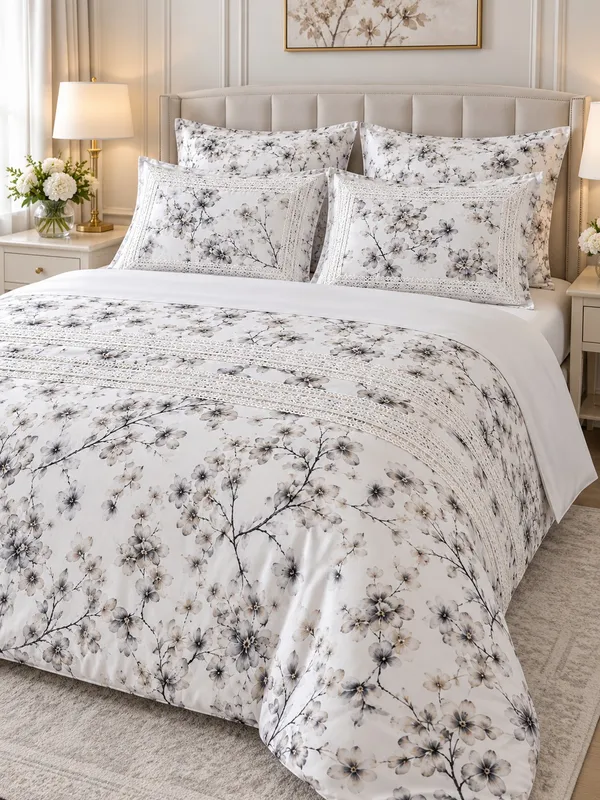 Gelin Home КПБ 6 пр. EBRU серый цвет пододеяльник 200*220, простынь 240*260, наволочки 50*70 2шт, декоративные наволочки 50*70 2шт GLNN546