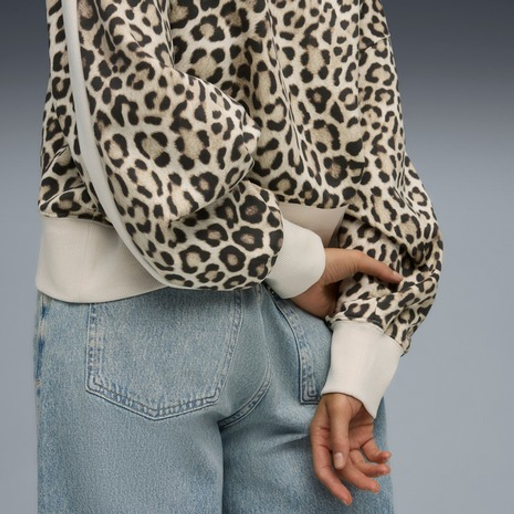 Толстовка женская PUMA T7 LEO LUXE AOP Over-Oversized Crew TR
