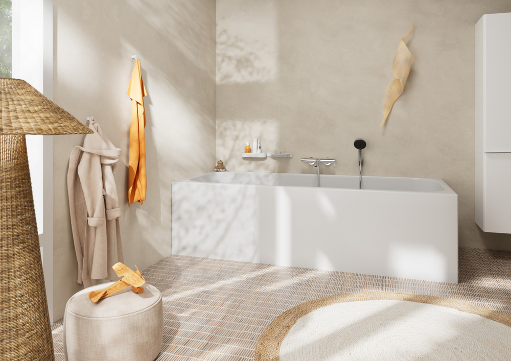 Hansgrohe Tecturis S Однорычажный смеситель для ванны наружного монтажа, хром