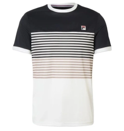 Мужская теннисная футболка Fila BB1 - ecru/black/taupe gray